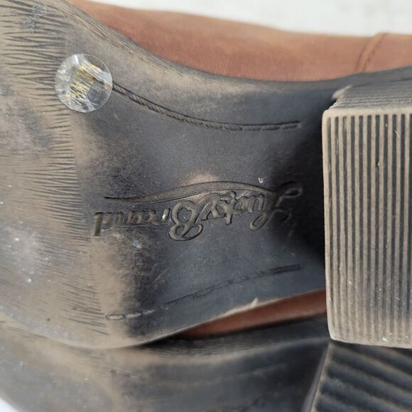 Lucky Brand Tommie Women's Brown Leather Ankle Boots with Buckle Detail - Picture 9 of 12